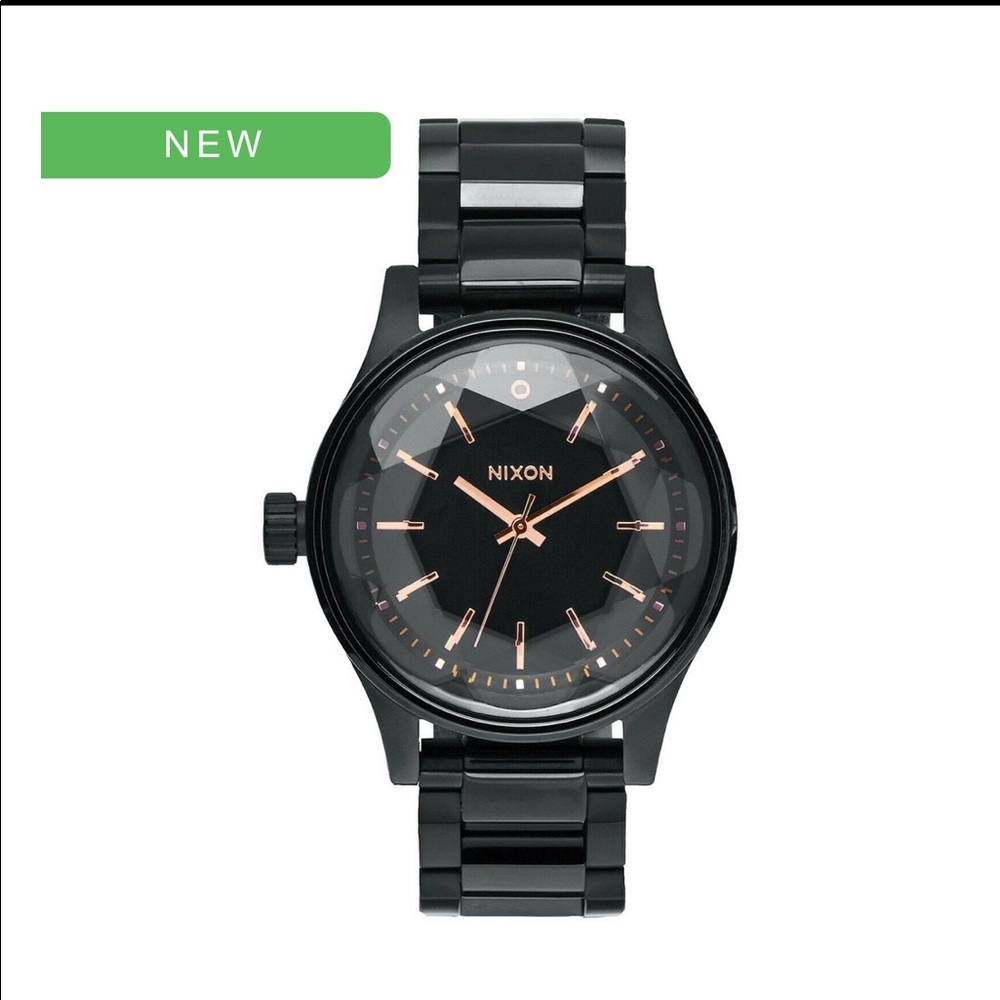 Nixon Facet 38 Black and Rose Gold Watch